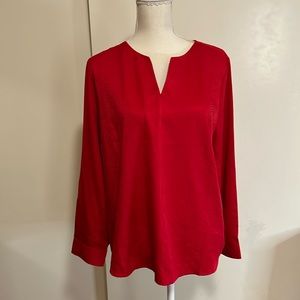 Chico’s Long-sleeve, V-Neck, Red Top